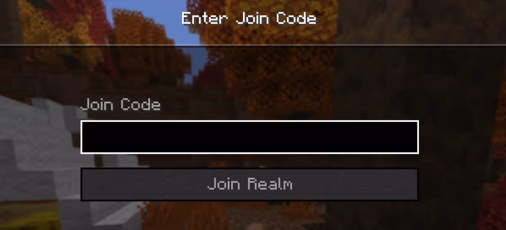 The new "Join Realm" screen with an Invite Code entry field